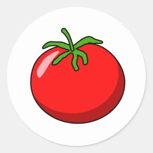 Pegatina del tomate del dibujo animado de Zazzle.