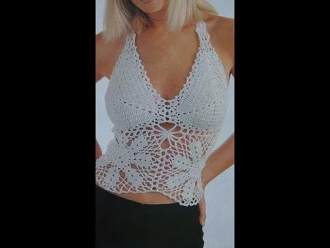Como hacer Top ceñido a crochet - YouTube