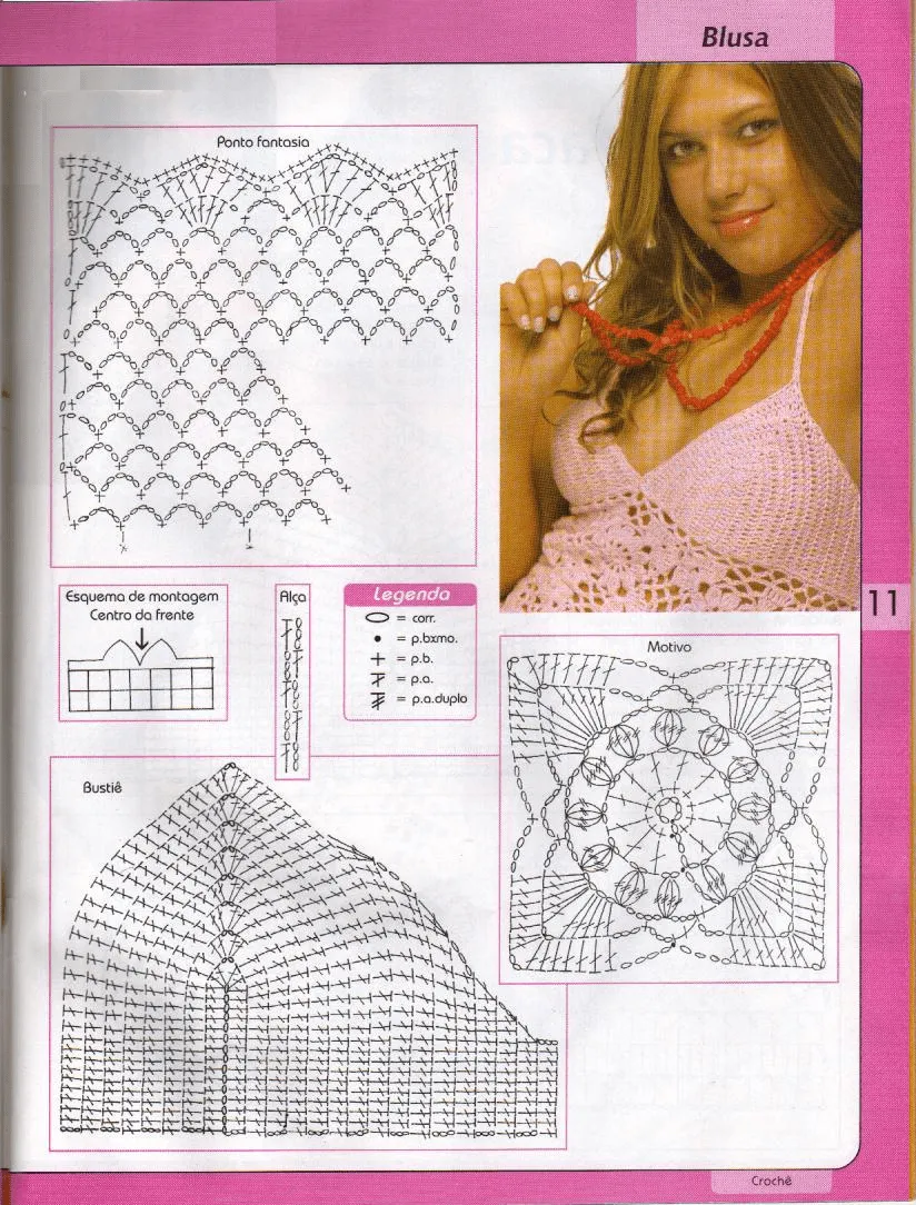 Top Juvenil Rosa Creativo Patron - Patrones Crochet