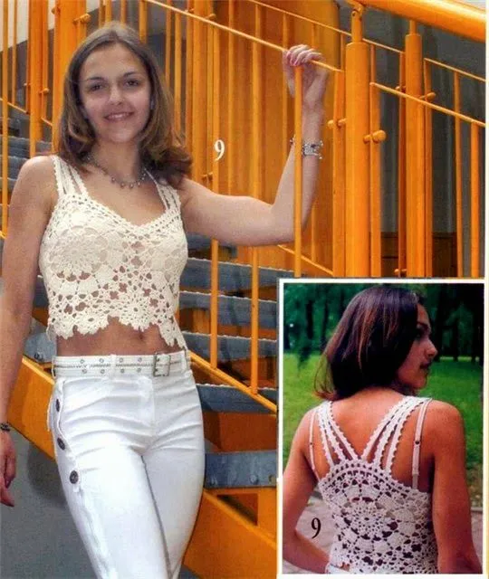 Top con motivos circulares al crochet | Crochet y Dos agujas Top con motivos circulares al crochet | Crochet y Dos agujas