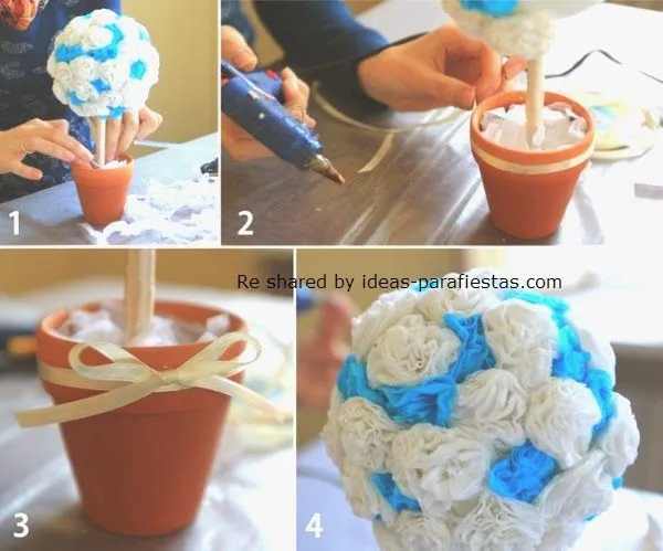 Cómo hacer un topiario de papel para decorar fiestas / DIY ~ Mi ... Cómo hacer un topiario de papel para decorar fiestas / DIY ~ Mi ...