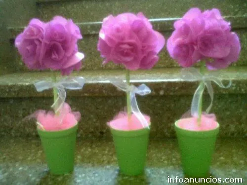 Topiarios Arbolitos De Flores De Papel De Seda en Villa Lugano