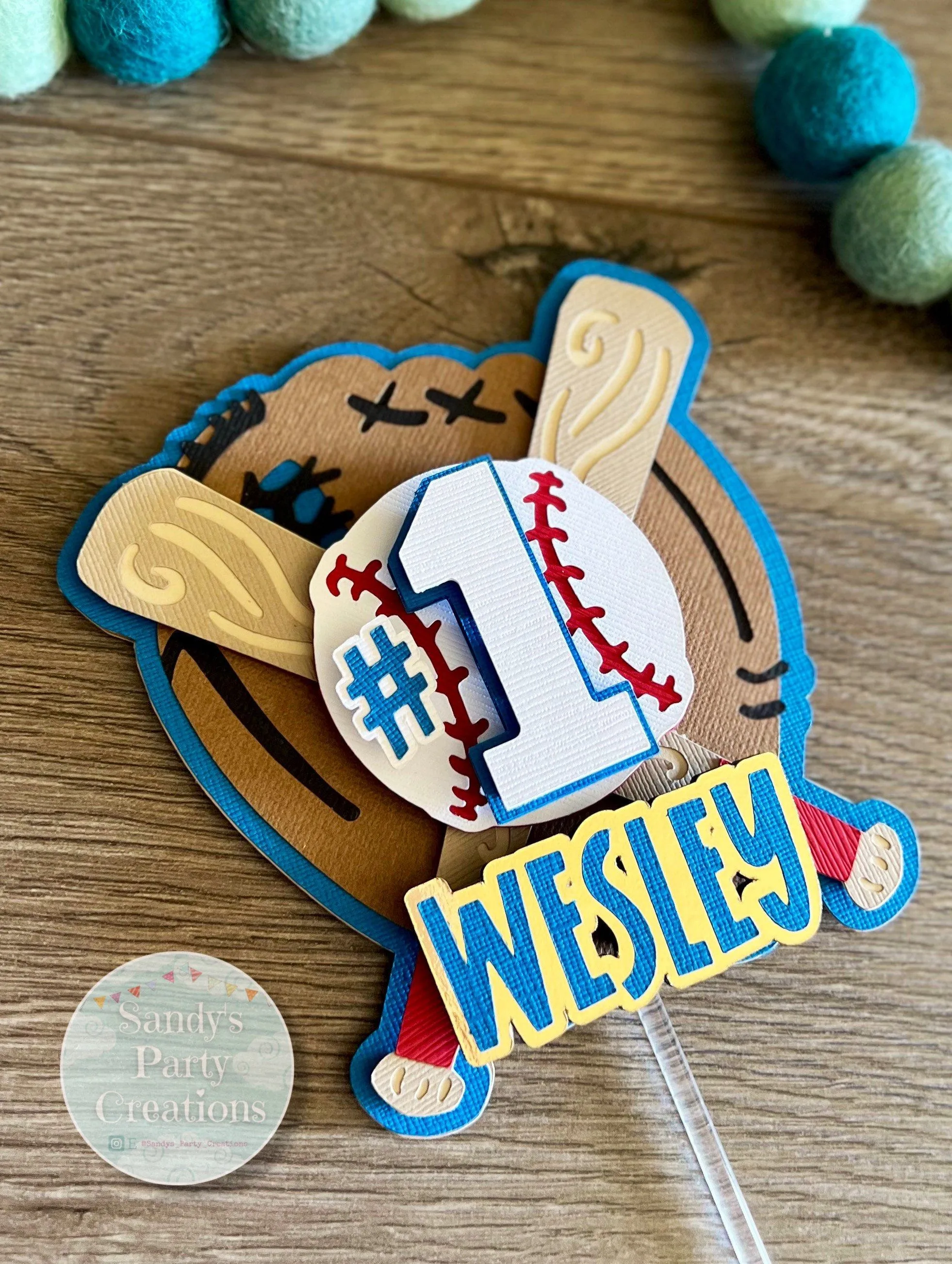 Topper de pastel de béisbol topper de pastel de bola T - Etsy México