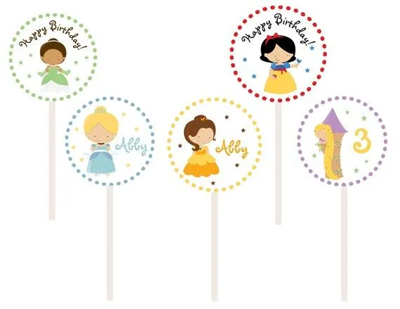 Toppers princesa Cupcake Toppers por TheButterflyPress en Etsy Toppers princesa Cupcake Toppers por TheButterflyPress en Etsy