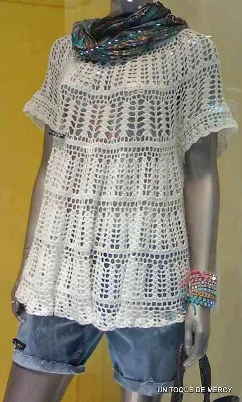 UN TOQUE DE MERCY: BLUSAS DE CROCHET CON GRAFICOS