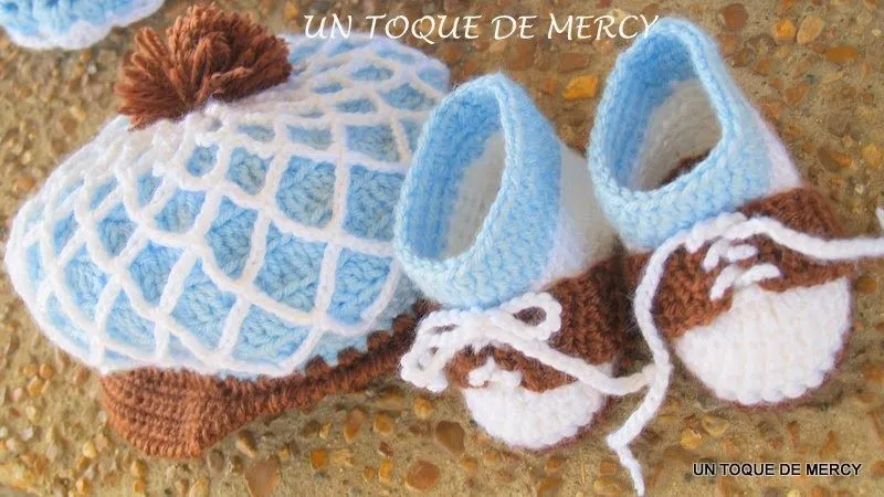 UN TOQUE DE MERCY: ZAPATITOS Y BOINA PARA BEBE ./VARON./ DE ...