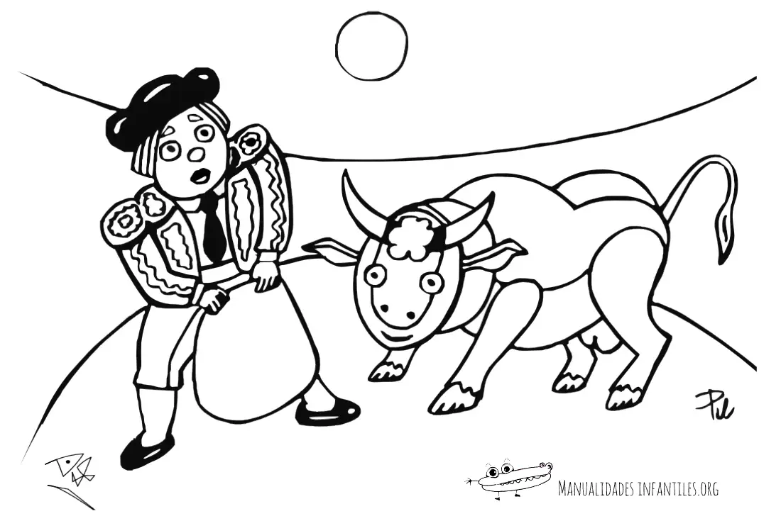 Torero para colorear - Manualidades Infantiles Torero para colorear - Manualidades Infantiles