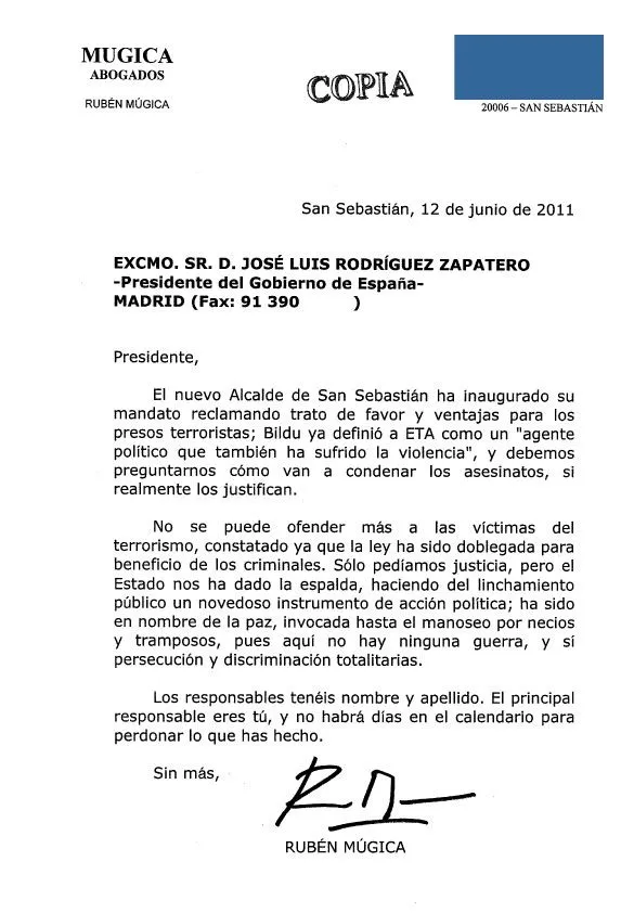 Del toro al infinito: EL EFECTO ZAPATERO: Carta de Rubén Mugica al ... Del toro al infinito: EL EFECTO ZAPATERO: Carta de Rubén Mugica al ...