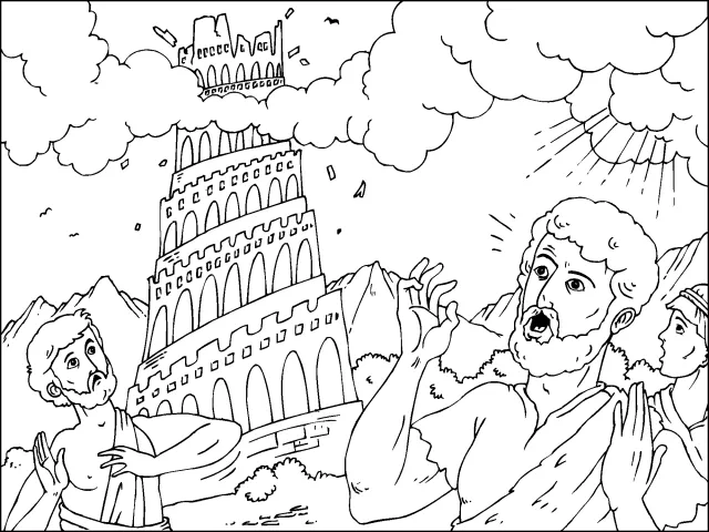 Colorear La torre de babel - Dibujos de Antiguo testamento para ... Colorear La torre de babel - Dibujos de Antiguo testamento para ...