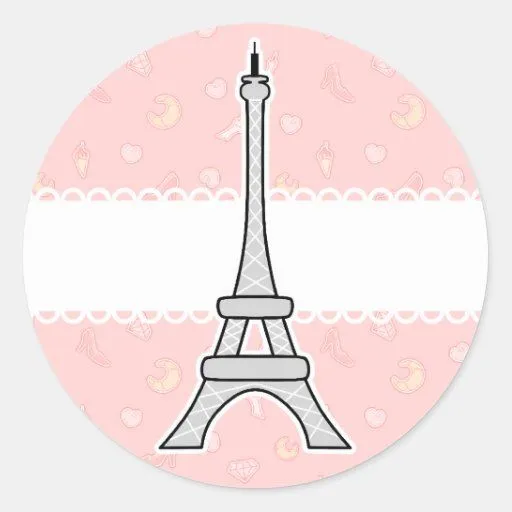 Torre Eiffel femenina elegante y de moda de París Pegatina Redonda ... Torre Eiffel femenina elegante y de moda de París Pegatina Redonda ...
