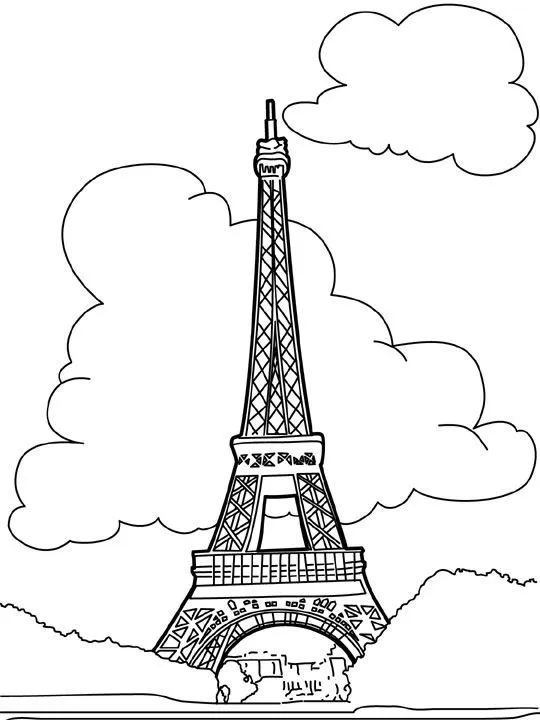 Torre Eiffel para Colorir - Desenhos para Imprimir de Monumentos ...