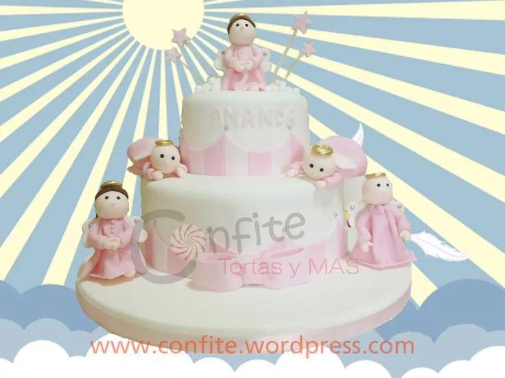 Torta de bautizo para niñas! | Pastel and Angel Torta de bautizo para niñas! | Pastel and Angel