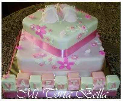 Mi Torta Bella: Torta de Bautismo / Baby Shower - Flores y Mariposas