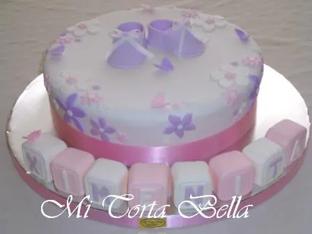Mi Torta Bella: Torta de Bautismo / Baby Shower - Flores y Mariposas Mi Torta Bella: Torta de Bautismo / Baby Shower - Flores y Mariposas