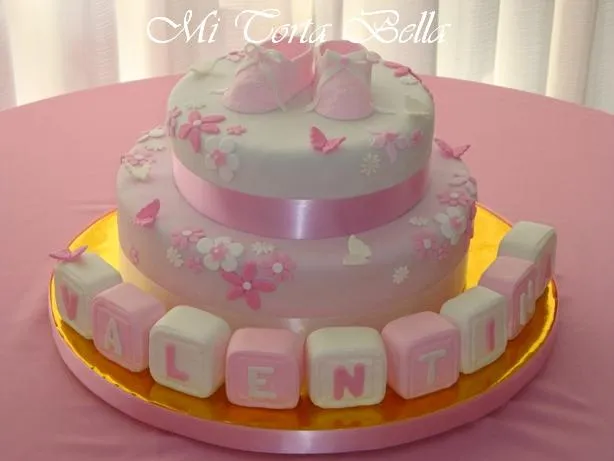 Mi Torta Bella: Torta de Bautismo / Baby Shower - Flores y Mariposas