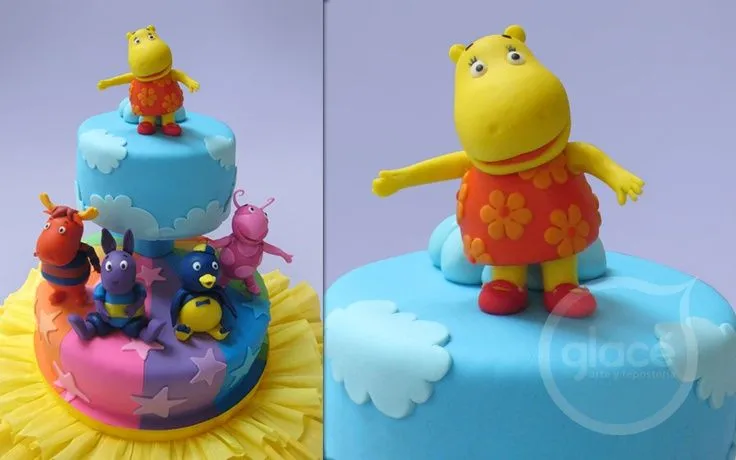 Torta de cumpleaños infantil. Decoración con Backyardigans ...