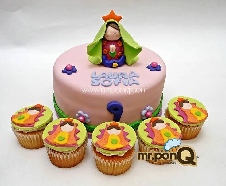 Torta y cup-cakes virgencita plis.mr.ponQ | Fondant / Girls ... Torta y cup-cakes virgencita plis.mr.ponQ | Fondant / Girls ...