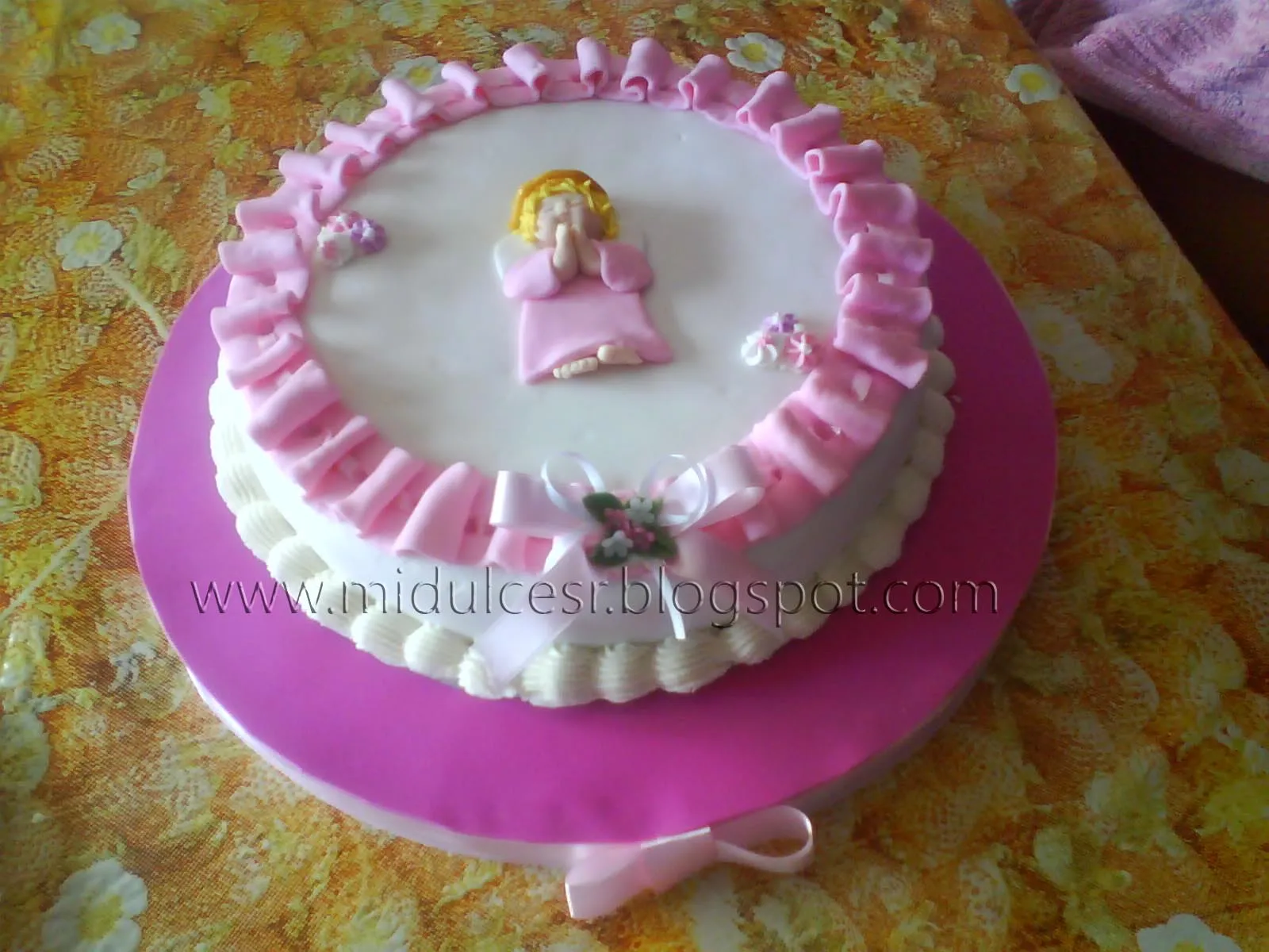 Torta Decorada Angelitos Para El Bautismo De Lorenzo Lut ...