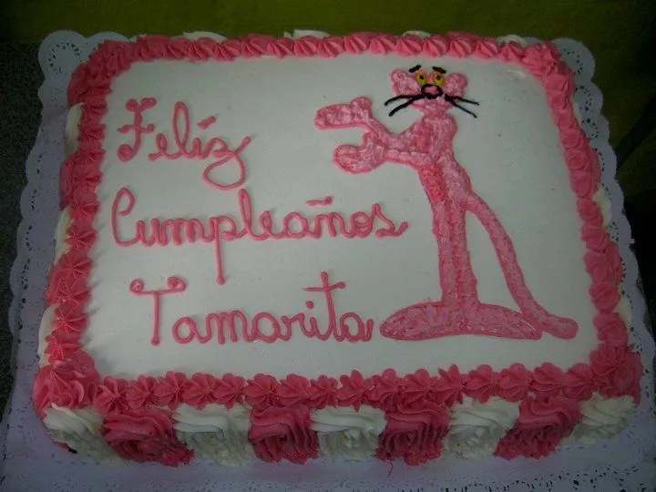 Torta de durazno diseño de "La Pantera rosa" ~ Pastelería Yasna Torta de durazno diseño de "La Pantera rosa" ~ Pastelería Yasna