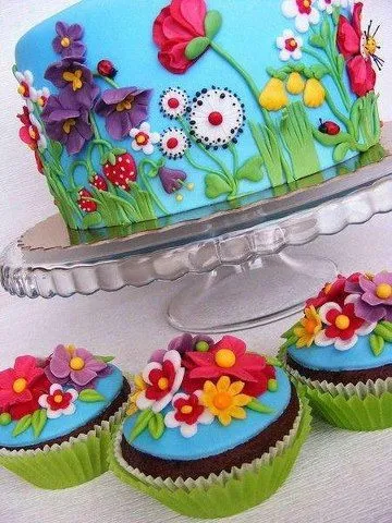 TORTA CON FLORES : DECORACION EN FIESTAS INFANTILES TORTA CON FLORES : DECORACION EN FIESTAS INFANTILES