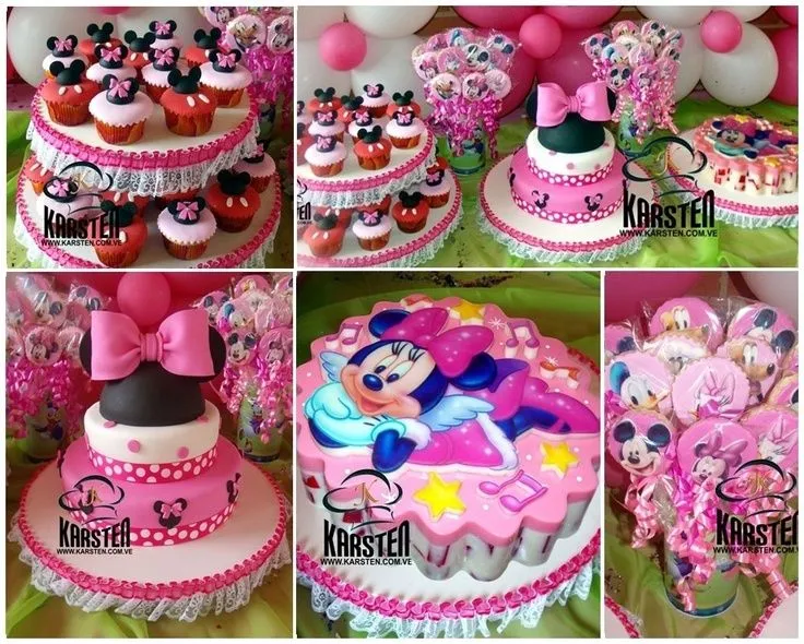 Torta, Gelatina, Galletas, CupCake´s de Minnie Mouse | Tortas ...