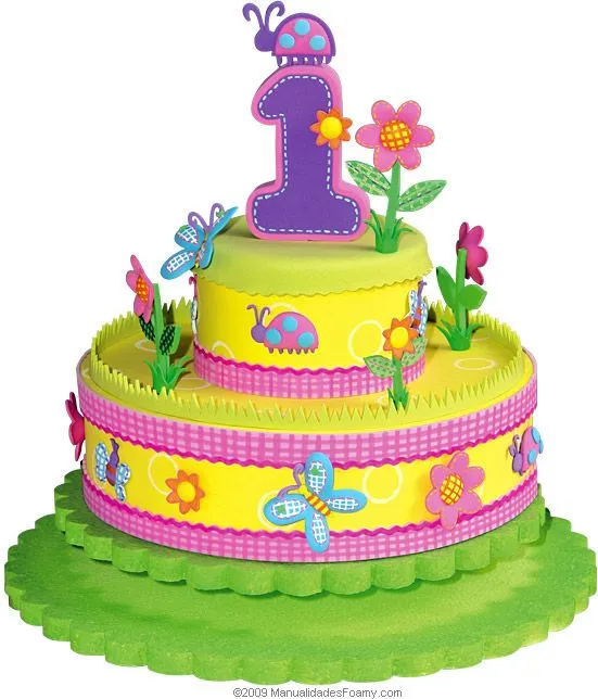 Torta de goma eva para cumpleaños infantil ~ Portal de Manualidades Torta de goma eva para cumpleaños infantil ~ Portal de Manualidades