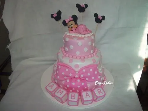 Torta Minnie Bebe : tortas y Adornos Artesanales en porcelana fria ...