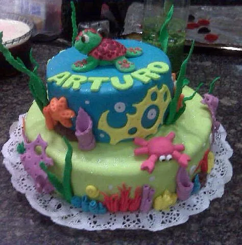 Torta con Motivo de coquitos, torta de 1er añito de Emily ... Torta con Motivo de coquitos, torta de 1er añito de Emily ...