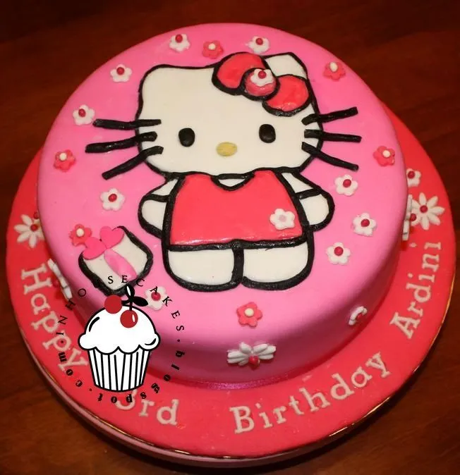 Torta en pastillaje con figura 2D | Sugerencias Fiesta Hello Kitty ...