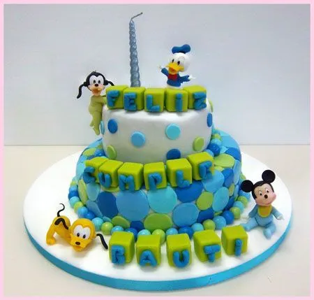 Torta con personajes de Disney | Bautismo y 1º Año de Benicio ...