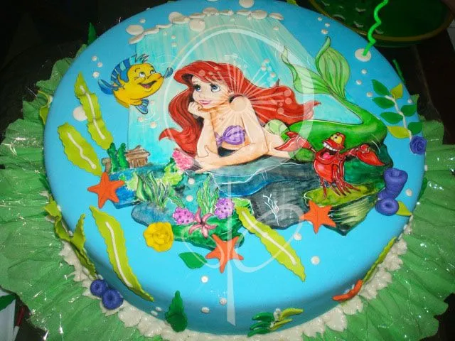 Torta de la Sirenita (pintada a mano) | Flickr - Photo Sharing! Torta de la Sirenita (pintada a mano) | Flickr - Photo Sharing!