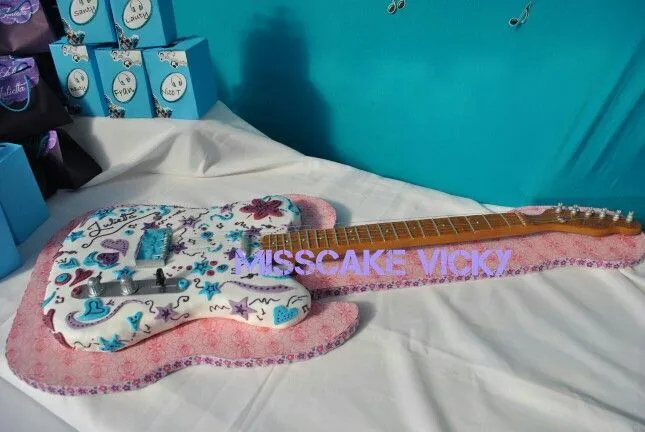 Torta tamaño real: Guitarra Fender telecaster modelo Violetta ... Torta tamaño real: Guitarra Fender telecaster modelo Violetta ...
