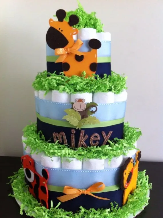 Tortas baby shower niño safari - Imagui