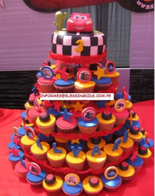 TORTAS CON CUPCAKES : DECORACION EN FIESTAS INFANTILES
