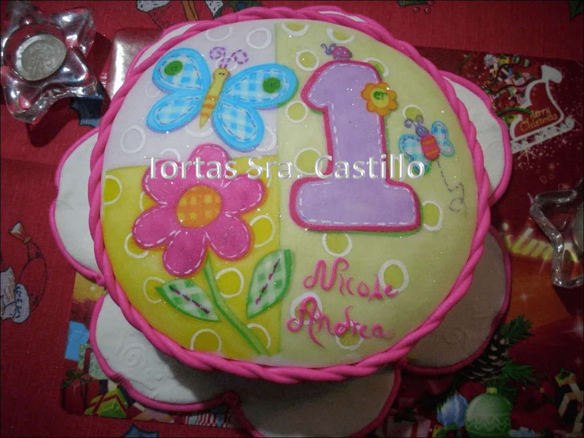 Tortas infantiles decoradas con mariposas y flores - Imagui