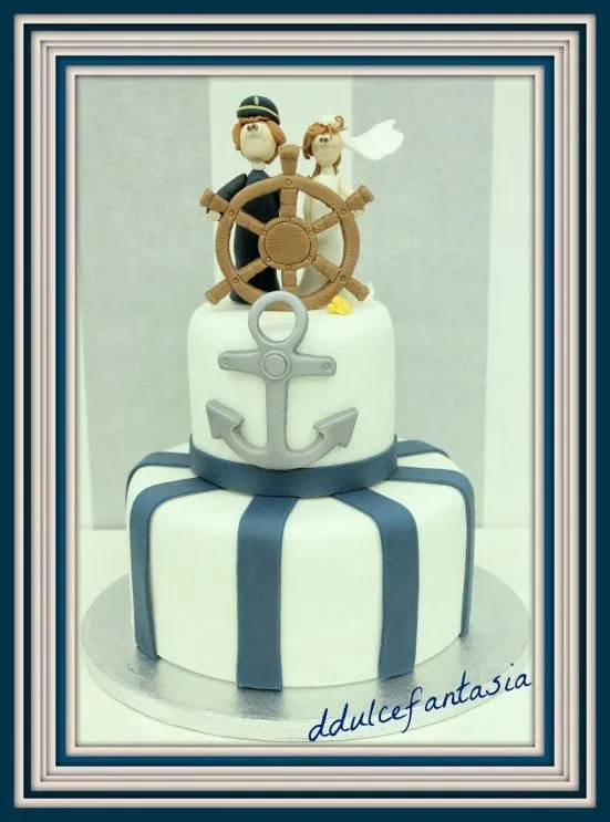D DULCE FANTASIA: TARTA BODA CON AIRES MARINEROS. D DULCE FANTASIA: TARTA BODA CON AIRES MARINEROS.