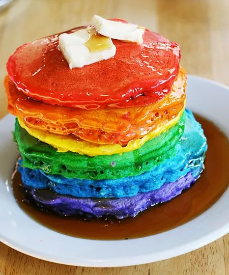 Tortitas americanas... ¡de colores!