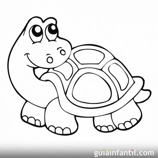 Tortuga mirando hacia atrás. Dibujo para pintar - Dibujos de ...