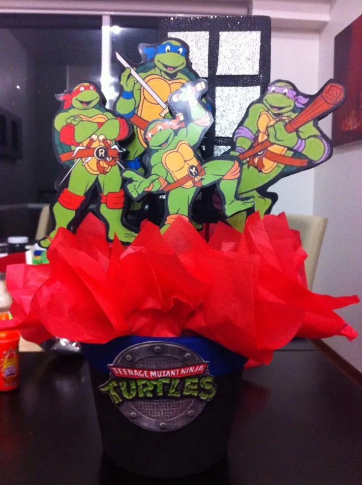 Centro de mesa tortugas ninja | Mis proyectos | Pinterest