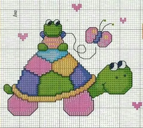tortugas | punto cruz | Pinterest