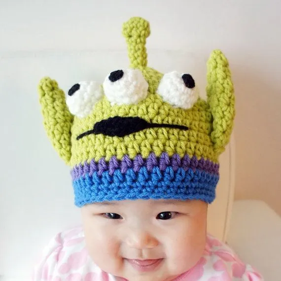 Toy Story Alien hat, Crochet Alien Hat, Monster Hat, Crochet Baby ...
