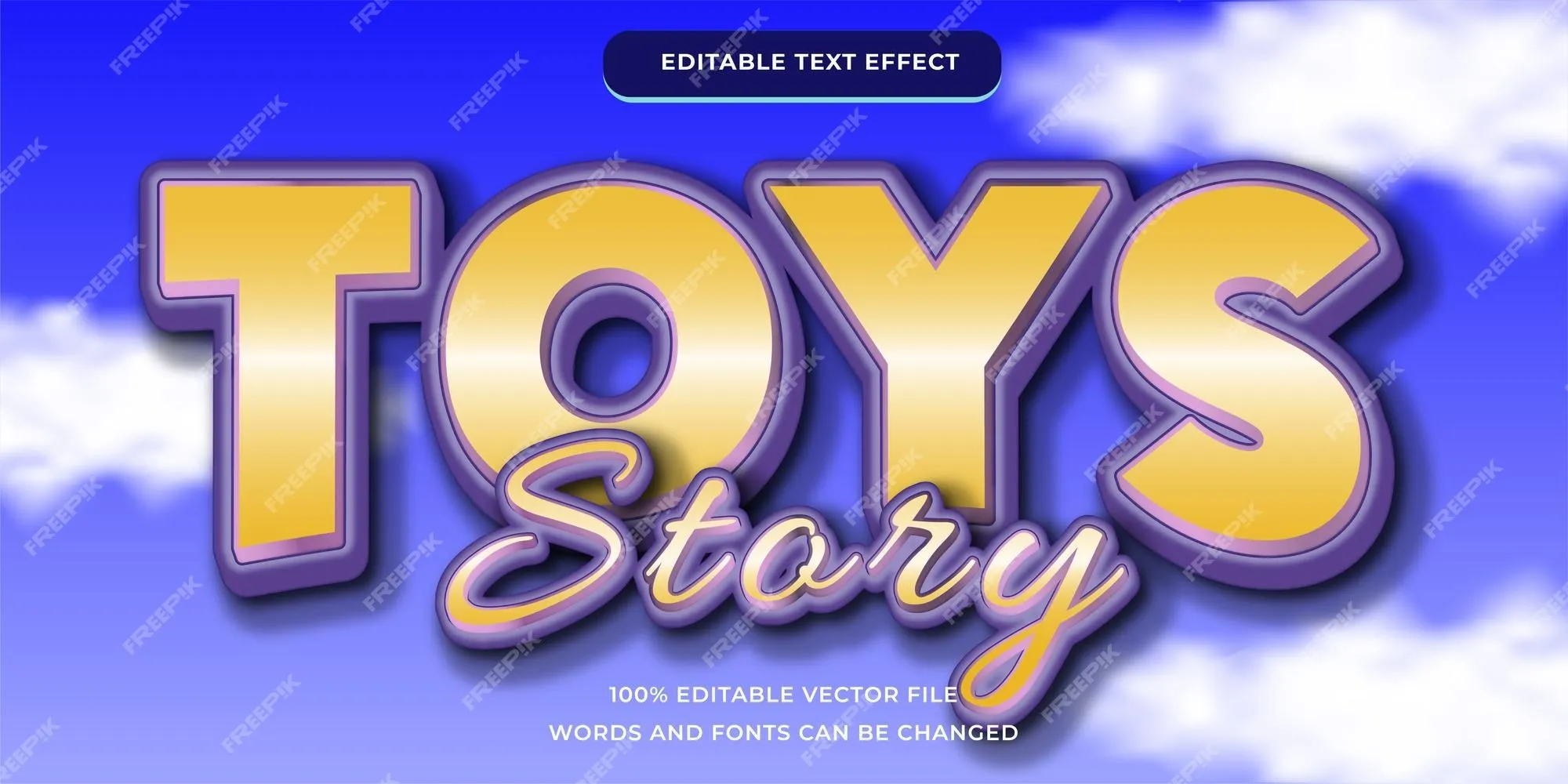 Toy story efecto de texto editable moderno | Vector Premium Toy story efecto de texto editable moderno | Vector Premium