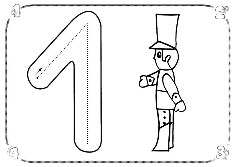 Trabajando en Educación Infantil: 10 fichas del número 1