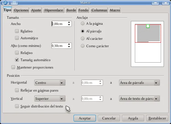 Trabajando con marcos - Apache OpenOffice Wiki