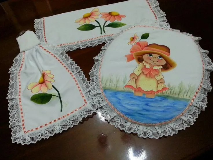 Juego de baño. Pintura en tela. | Mis trabajos en tecido. Pintura ... Juego de baño. Pintura en tela. | Mis trabajos en tecido. Pintura ...