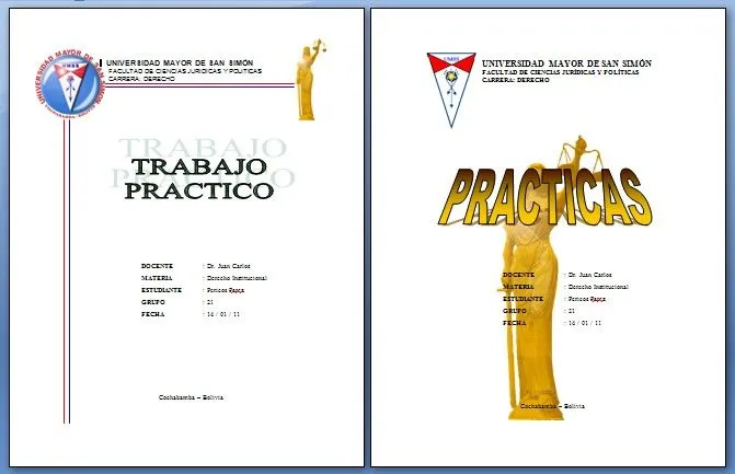 TRABAJOS UNIVERSITARIOS UMSS: CARATULAS DE UMSS TRABAJOS UNIVERSITARIOS UMSS: CARATULAS DE UMSS