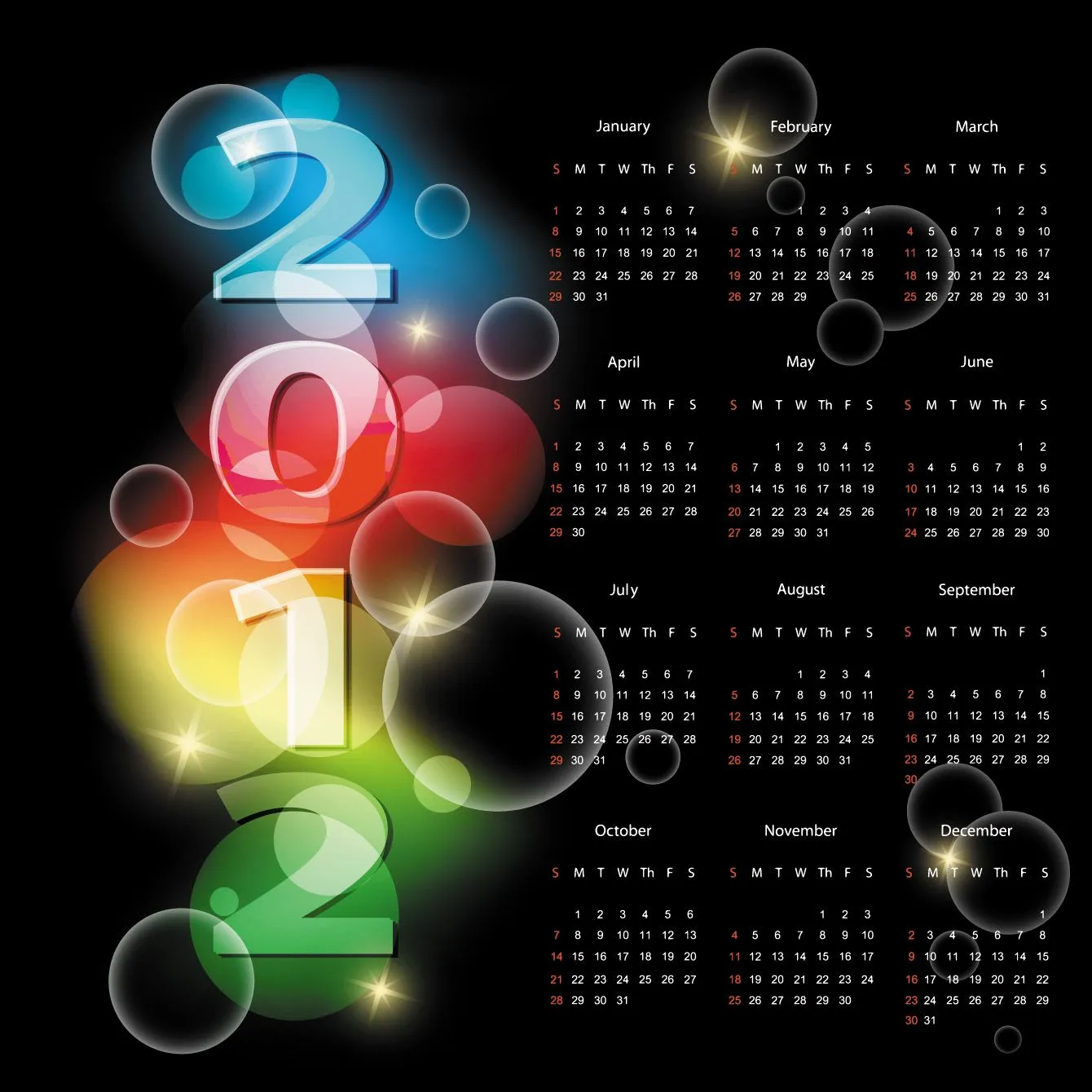 Calendarios del 2012 en Vectores | Post Design! Calendarios del 2012 en Vectores | Post Design!