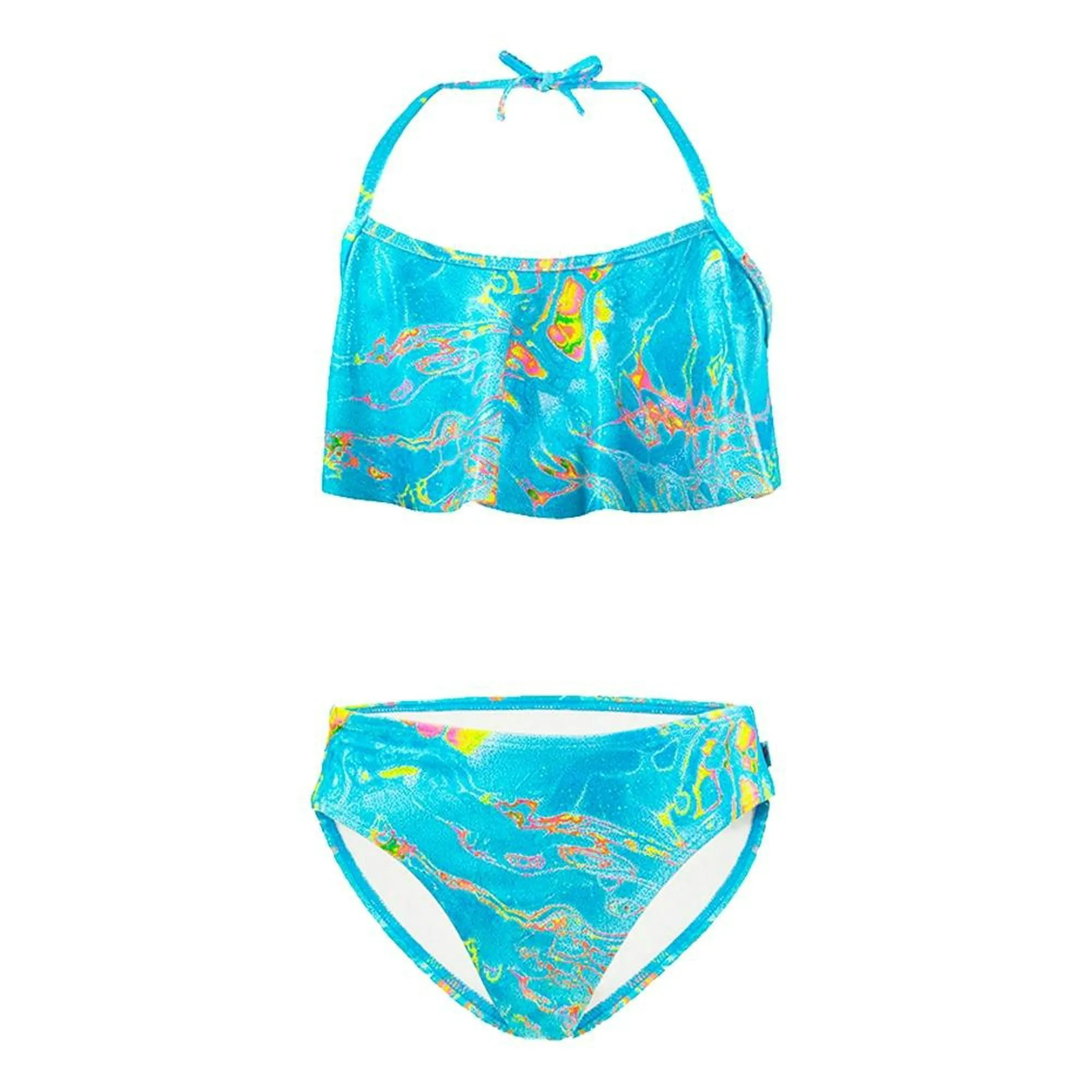 Traje de Baño Niña MERMAIDS123 Talla 10 dos piezas modelo un olan azul  turquesa | Bodega Aurrera en línea
