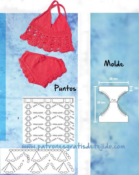 Traje de baño para niñas al crochet / moldes, patrones y paso a ...