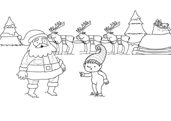 El traje de Papá Noel: dibujo para colorear e imprimir El traje de Papá Noel: dibujo para colorear e imprimir